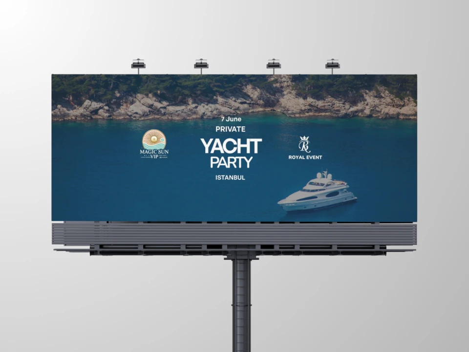 Yacht Party Event Billboard Design